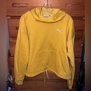 Puma Women's Vibrant Yellow Cowl Neck Sweater